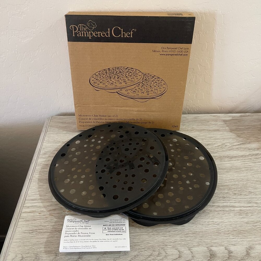 The Pampered Chef Microwave Chip Maker 1241 with Box Used Once